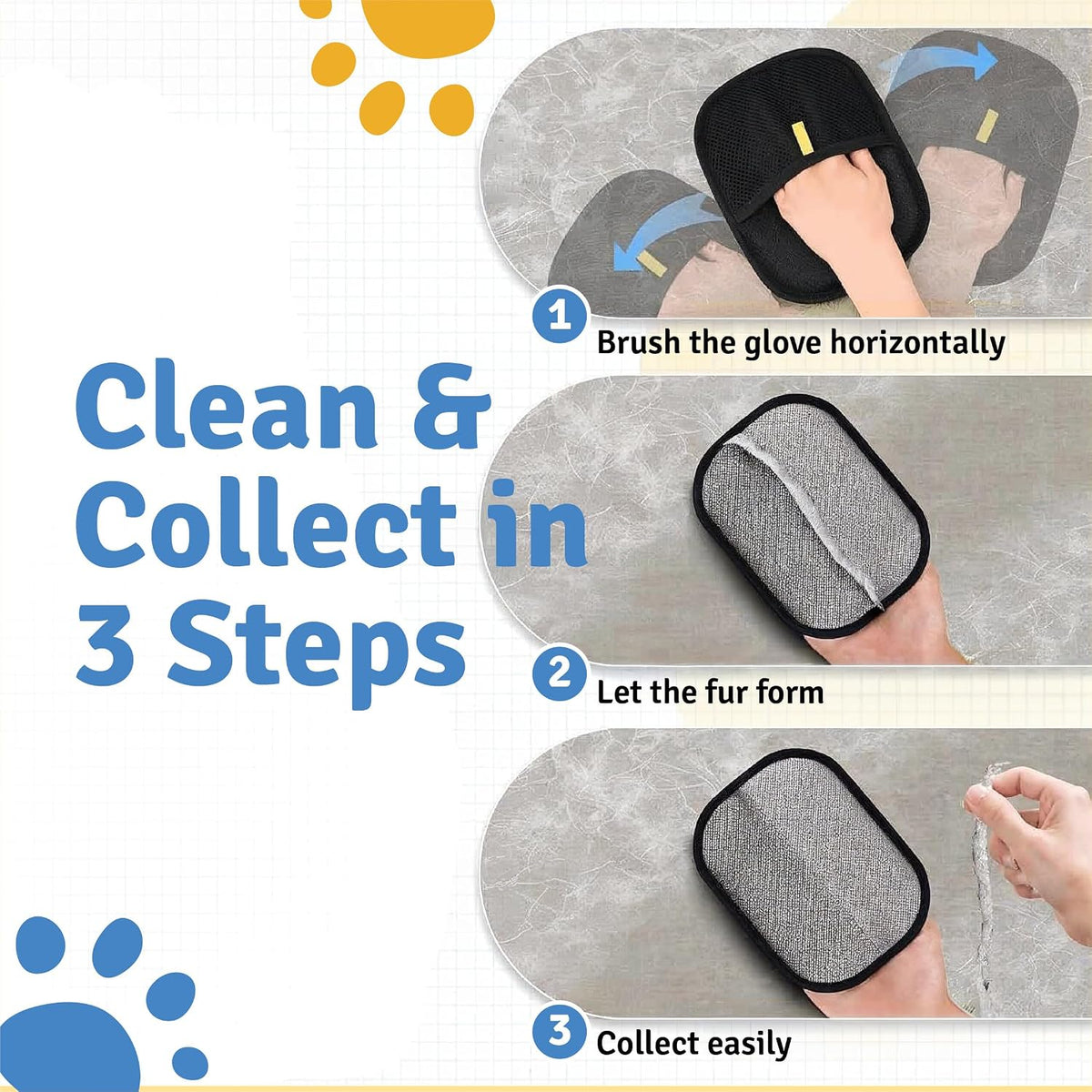 Reusable Pet Hair Remover Gloves for All Surfaces