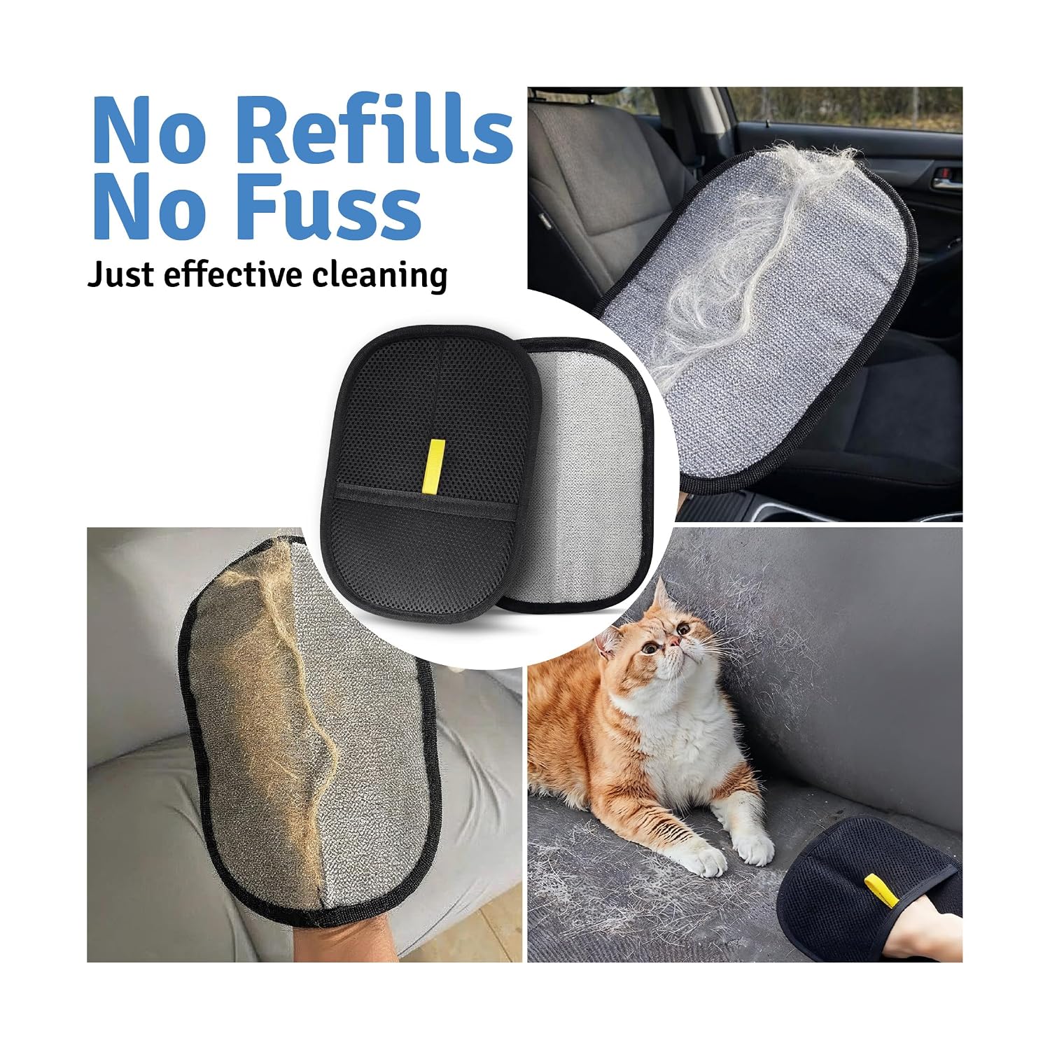 Reusable Pet Hair Remover Gloves for All Surfaces