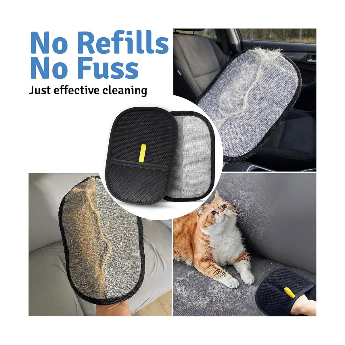 Reusable Pet Hair Removal Gloves for Furniture and Car Seats
