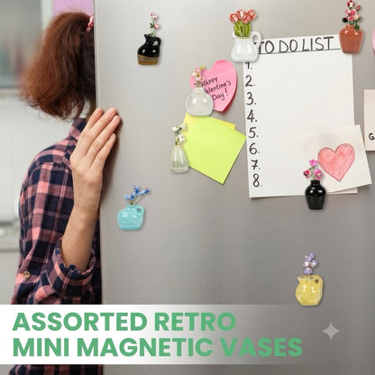 Cute 8 Mini Ceramic Vase Decorative Fridge Magnets