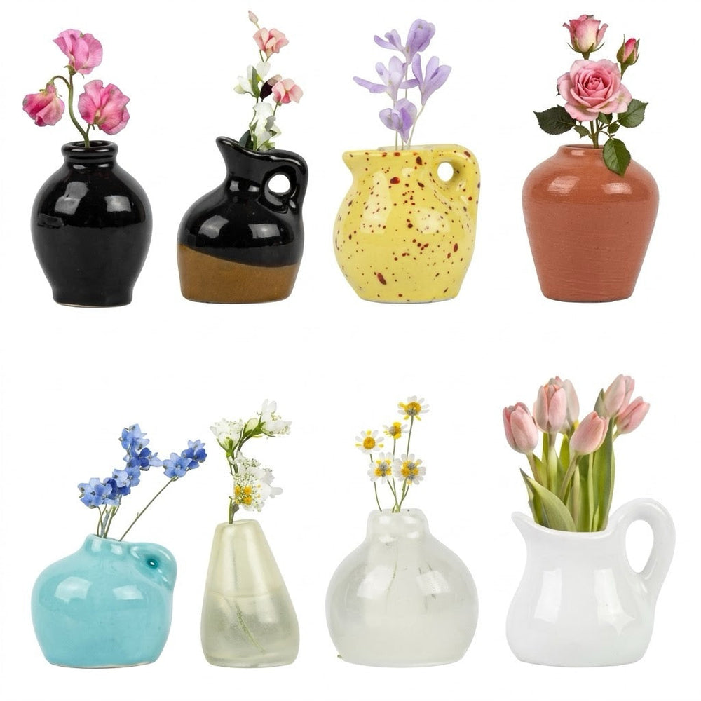 Cute 8 Mini Ceramic Vase Decorative Fridge Magnets